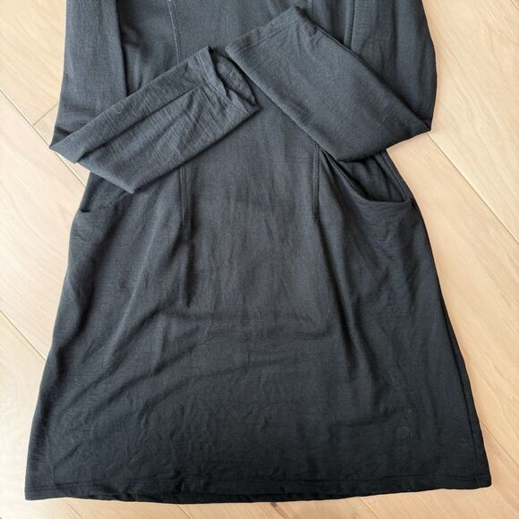 Ibex Merino Wool Dress Women's XS Black Made in USA Casual Glam Utility - Picture 5 of 9